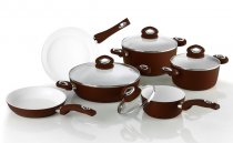 10 Pieces set Ceramic Ok Brown Induction